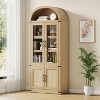 Arched Bookcase with Doors Tall Bookshelf Display Storage Shelves 71.4in Deep Wooden Cabinet Farmhouse Bookcases - 4 of 4