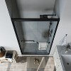 ONWITH 46 in. - 48 in. W x 72 in. H Sliding Framed Shower Door in Matte Black with Clear Glass - 4 of 4