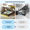 Greenstell Upholstered Lift Storage Bed with LED Lights & Charging Station, Modern Platform Bed, Heavy Duty Wooden Slats - 2 of 4