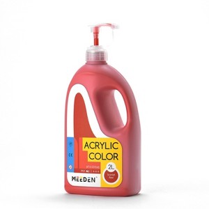 MEEDEN Scarlet Red Acrylic Paint with Pump Lid, 1/2 Gallon (2L /67.6 oz.) Heavy-Body Non-Toxic Rich Pigment Color, Perfect for Art Class - 1 of 1