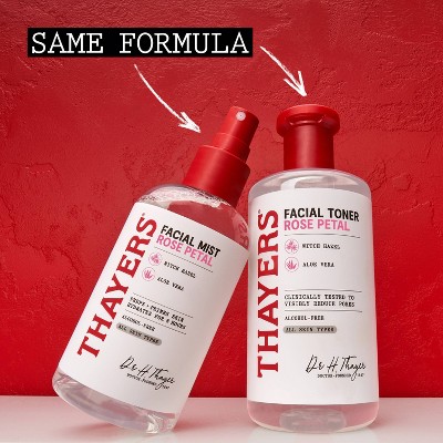 Thayers Remedies Witch Hazel Alcohol Free Toner Facial Mist with Rose - 8 fl oz: Paraben-Free, Sulfate-Free, Vegan, Contains Charcoal