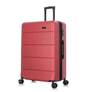 InUSA Elysian Lightweight Hardside Large Checked Spinner Suitcase