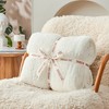 Snuggle Sac Faux Fur Checkered Throw Blanket, Fluffy Feather Yarn Blend Bedding Blankets for Couch or Bed - 4 of 4