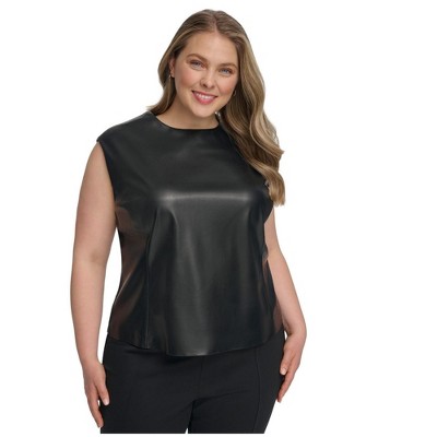 Calvin Klein Womens Mixed-Media Tank Top