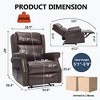 Manual Recliner Chair, Faux Leather Sofa Chair with 8 Vibrating Massage Nodes, 3 Modes & Lumbar Heat, 155° Recline - ModernLuxe - 3 of 4