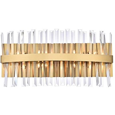 Elegant Lighting Serephina 24 inch crystal bath sconce in satin gold