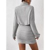 Women's Dress Ribbed Turtleneck Long Sleeve Bodycon Dress - 4 of 4