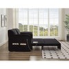 62" Queen 3-in-1 Modern Pull Out Convertible Sofa Bed - Black Velvet Sleeper with USB Ports & Side Pocket, Comfy Loveseat for Living Room - 3 of 4