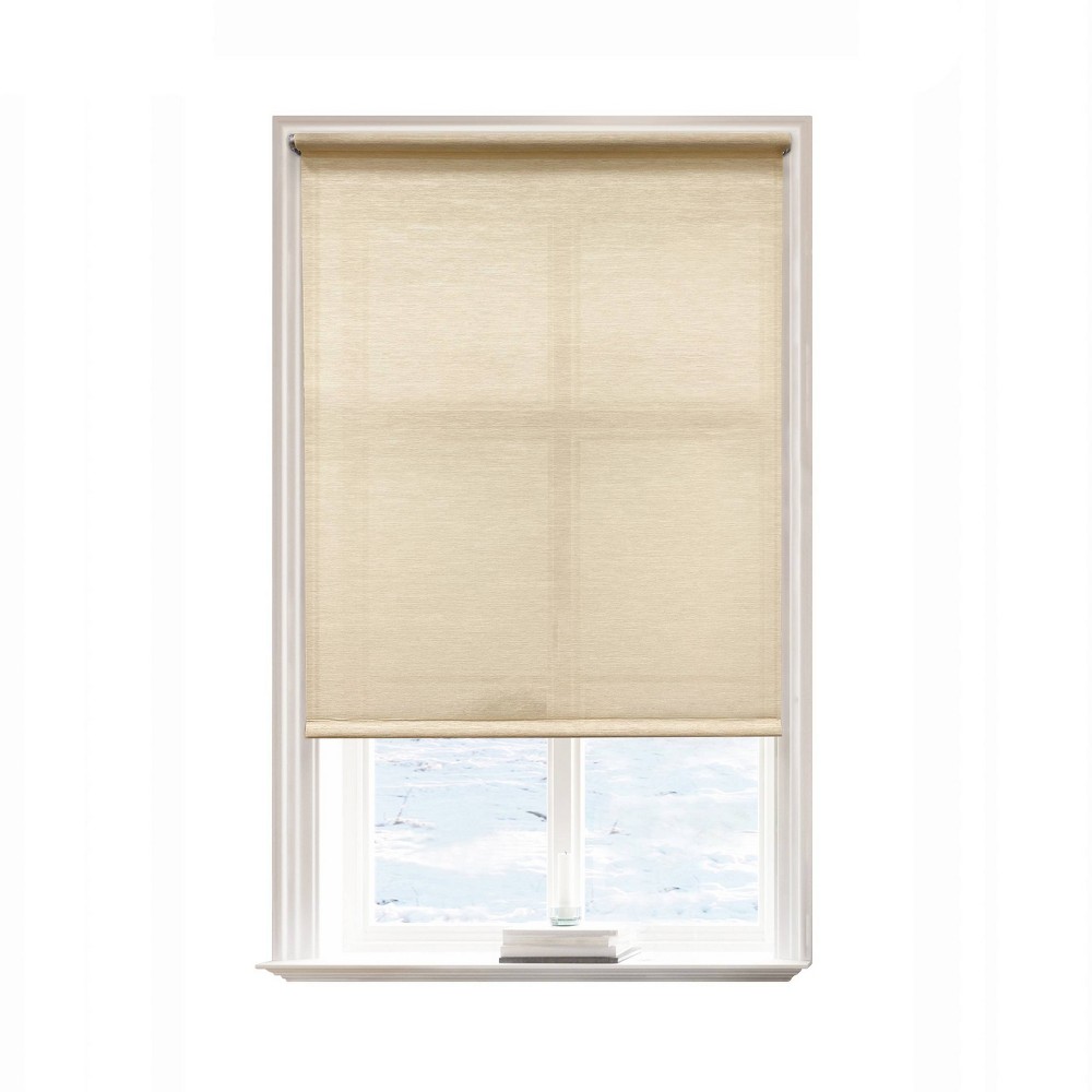Photos - Blinds 1pc 37"x72" Light Filtering Natural Roller Window Shade Linen - Lumi Home