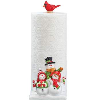 Collections Etc Snowman Family Christmas Kitchen Paper Towel Holder 5.25 X 8.25 X 13.5
