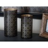 Set of 3 Leafy Cylindrical Contemporary Metal Candle Holders - Olivia & May - 3 of 4