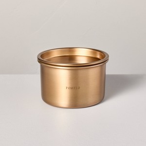 Lidded Metal Pomelo 4-Wick Jar Candle Brass Finish 20oz - Hearth & Hand™ with Magnolia - 1 of 3