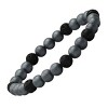 Steeltime Men's hematite and black lava beaded stretch bracelet - 2 of 4