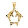 Black Bow Jewelry 14k Yellow Gold Kissing Dolphins Pendant - 3 of 4