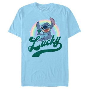 Men's Lilo & Stitch Distressed Lucky Wink T-Shirt - 1 of 4