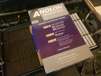 Anolon Advanced Home Hard-Anodized Nonstick 10x 18 Double Burner Griddle - Bronze