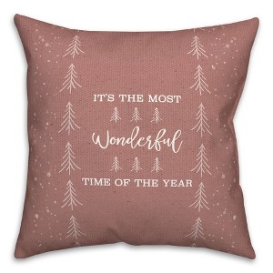 Creative Products It's the Most Wonderful Time of the Year Red 18 x 18 Indoor / Outdoor Pillow - 1 of 3