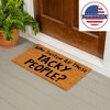 Evergreen Flag Funny Welcome Mat Coir Doormat | 28" x 16" Front Door Mat Outdoor Entrance | No Slip Door Rugs Entryway Indoor | Tacky People - 4 of 4