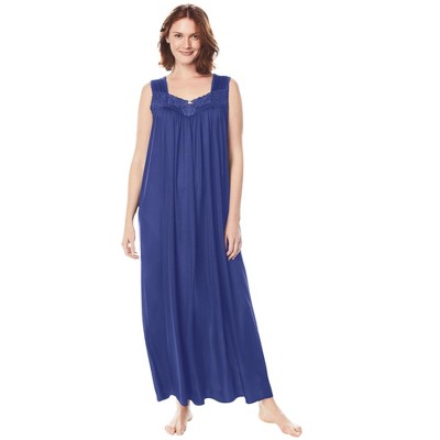 Only Necessities Plus Size Long Tricot Knit Nightgown