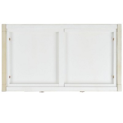 Antique White Acacia Wood 5-Shelf Etagere with Drawer