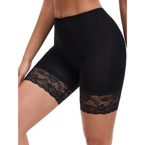 INSPIRE CHIC Women's Tummy Control Wide Lace Trim Panties High Waist Slim Fit Elastic Under Dress - 1 of 4