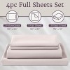 Hastings Home Full Size Brushed Microfiber 4 Piece Bed Sheet and Linen Set with Stain Resistant Fitted and Flat Sheets - Beige - 3 of 4