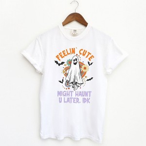 Simply Sage Market Women's Might Haunt U Later Short Sleeve Garment Dyed Tee - 1 of 2
