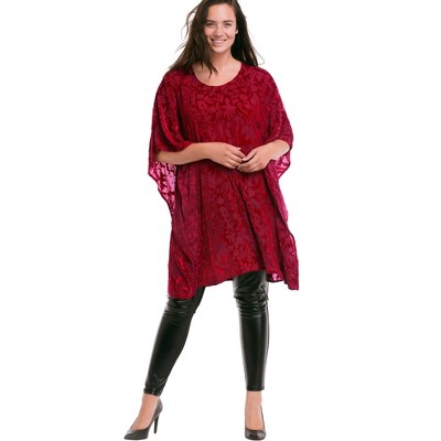 ellos Women's Plus Size Burnout Velvet Tunic
