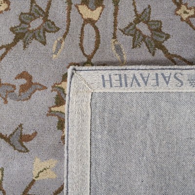 Elegant Heritage Hand-Tufted Wool Square Rug in Grey - 6' x 6'