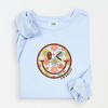 Simply Sage Market S.W.Smiley Groovy Floral Outline Lightweight Garment Dyed Sweatshirt - 2 of 4