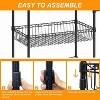 3 Tier Adjustable Heavy Duty Utility Cart On Wheel, Steel Kitchen Rolling Carts with Handle Bar - 4 of 4