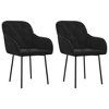 vidaXL Dining Chairs 2 pcs Black Velvet - 2 of 4