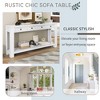 ORRD Rustic Chic Sofa Table with 4 Drawers & Bottom Shelf - 63" Entryway Console Table, Solid Wood, Farmhouse Hallway Storage（Blue） - 4 of 4