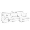 L-Shaped Cloud Couch,120" Chenille Sectional Sofa with Convertible Ottoman,Deep Seat 3-Seater Sofa for Living Room-Baofuwish - 4 of 4