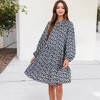 Anna-Kaci Women's Long Sleeve Floral Print Dress with Ruffle Hem and Keyhole Neckline - 3 of 4