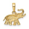 Black Bow Jewelry 14k Yellow Gold Polished Elephant with Tusks Pendant - 3 of 4