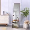 PAGED Rectangle Wall Mounted Full Length Mirror, Leaning Floor Full Body Mirror with Meatl Frame,Suitable for Bedroom - 2 of 4