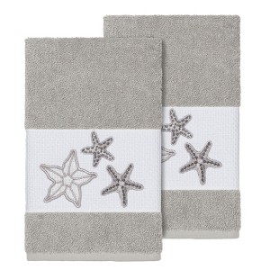 Linum Home Textiles 100% Turkish Cotton LYDIA Embellished Towel Set - 1 of 2