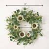 Sullivans Artificial Sunflower  Eucalyptus and Berry Wreath - 2 of 2