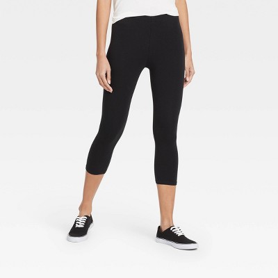 Women's Cotton Capri Leggings - Xhilaration™ Black S