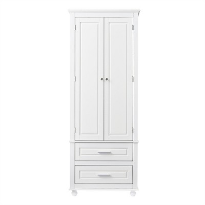 OUTSUPPLY Tall 2-Drawer Storage Cabinet with Adjustable Shelf for Bathroom, Office & Kitchen, Anti-Tip Safety