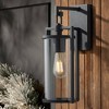 John Timberland Rennes 15 3/4" High Modern Outdoor Wall Light Fixture Mount Porch House Exterior Outside Weatherproof Black Metal Clear Glass Shade - 2 of 4