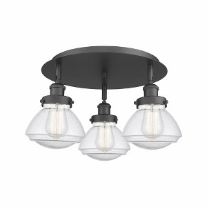 Olean - 3 Light Flush Mount In Art Deco Style-8 Inches Tall and 18.25 Inches Wide - 1 of 1