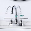 WOWOW 4 in. Centerset Double Handle High Arc Bathroom Faucet with Drain Kit Included - 4 of 4