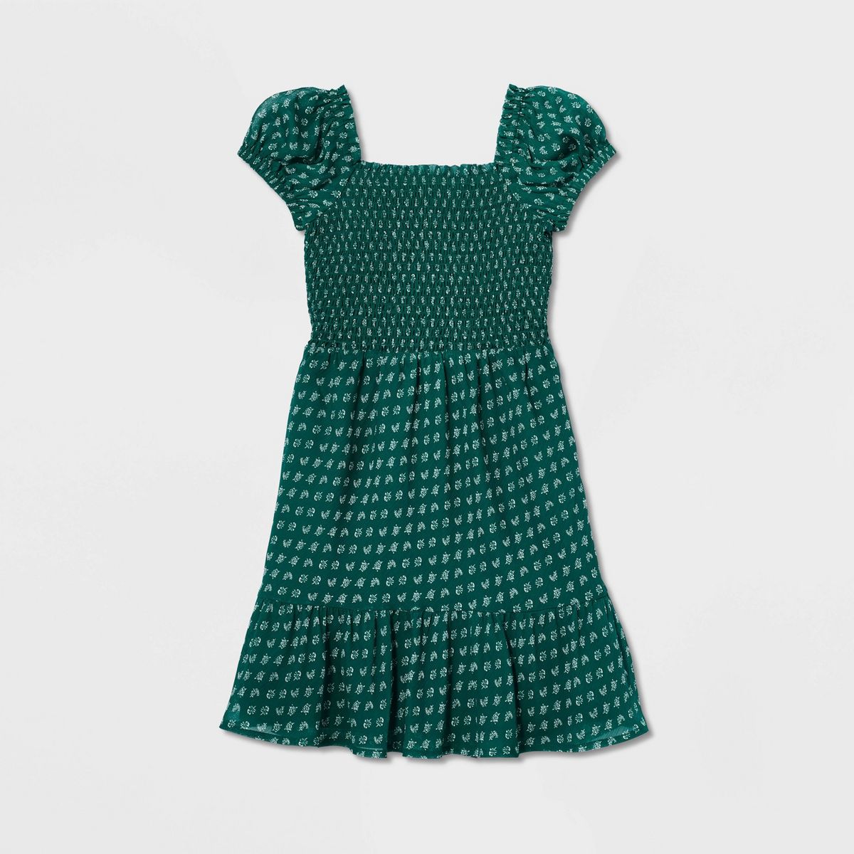 Girls' Puff Sleeve Smocked Dress - Cat & Jack™ - thumbnail 2