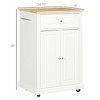 Rolling Kitchen Island Cart, Portable Serving Trolley Table with Drawer, Adjustable Shelf and 2 Towel Racks - 3 of 4