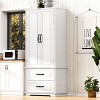 Kitchen Pantry Cabinet with 2 Drawers, Freestanding Storage Cupboard with 8 Door Shelves and 3 Adjustable Shelves for Kitchen, Dining-The Pop Home - 3 of 4