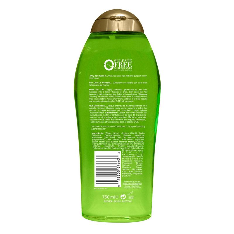 OGX Extra Strength Refreshing Scalp + Tea Tree Mint Shampoo -  - 25.4 fl oz, 3 of 6