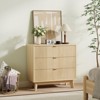 Fluted Dresser with 3 Drawer, Modern Dresser for Bedroom Wooden with Metal Handle - 3 of 4