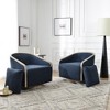 KINWELL 30" Wide Fabric Upholstered Swivel Barrel Accent Armchair,Set of 2 - 2 of 4